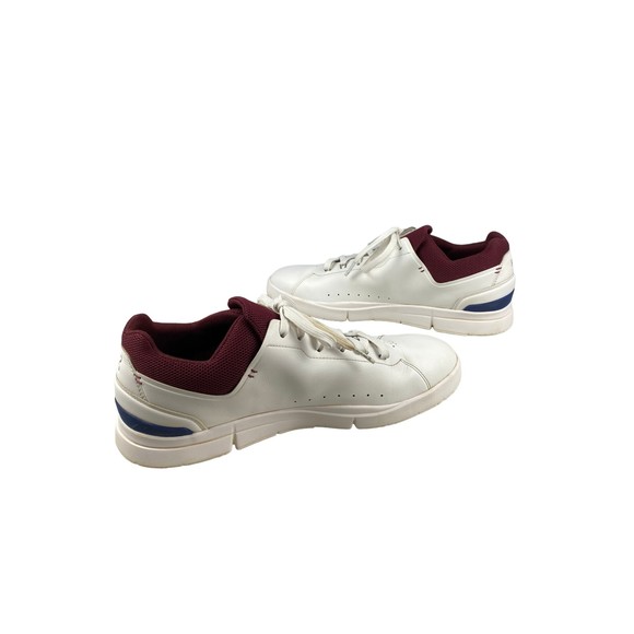 On Cloud ‘The Roger’ Advantage White and Burgundy Athletic Shoes - Picture 11 of 15